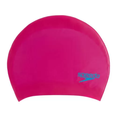Speedo Junior Long Hair Cap Swim Caps Junior - Begonia Pink/Lapi