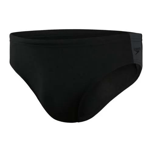 Speedo Badehose Boom Logo Splice 7cm Brief Swimwear Male Adult - Black/Oxid Grey