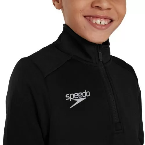 Speedo CLUB 1/4 ZIP MIDLYR TRN TOP JM Teamwear Junior Unisex - BLACK