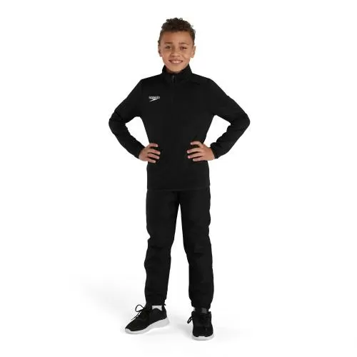 Speedo CLUB 1/4 ZIP MIDLYR TRN TOP JM Teamwear Junior Unisex - BLACK