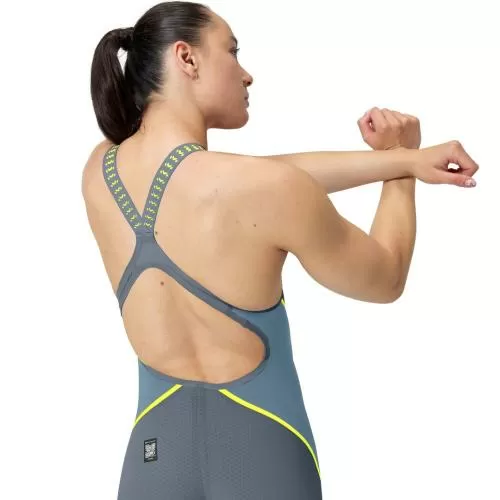 Speedo LZR Intent 2.0 OPBK Kneeskin Race Female Adult - Grey Lead/Acadia Blue/Hyper Yellow - Mai
