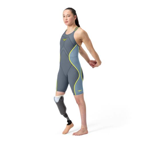 Speedo LZR Intent 2.0 CDBK Kneeskin Race Female Adult - Grey Lead/Acadia Blue/Hyper Yellow - Mai
