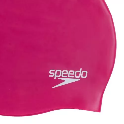 Speedo Plain Moulded Silicone Cap Adult Unisex - Electric Pink