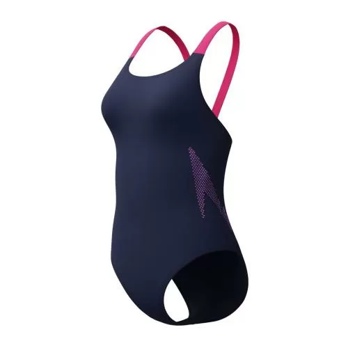 Speedo Solid Boom Leaderback 1pc Swimwear Female Adult - Peacoat/Margarita Pink