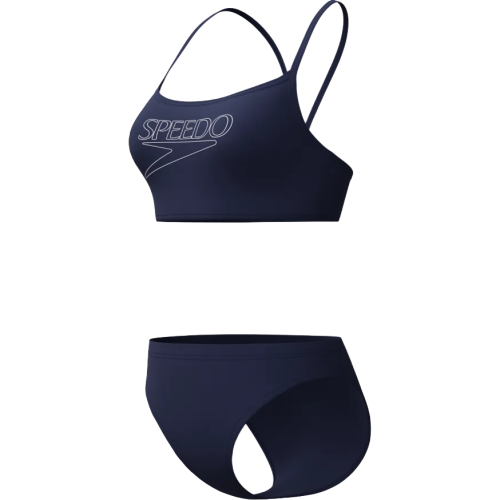 Speedo Endurance+ Logo Thin Strap 2pc Swimwear Female Adult - Peacoat