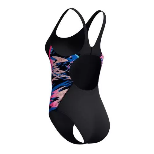 Speedo Hyperboom Splice Muscleback 1p Swimwear Female Adult - Anthracite/Margarita Pink