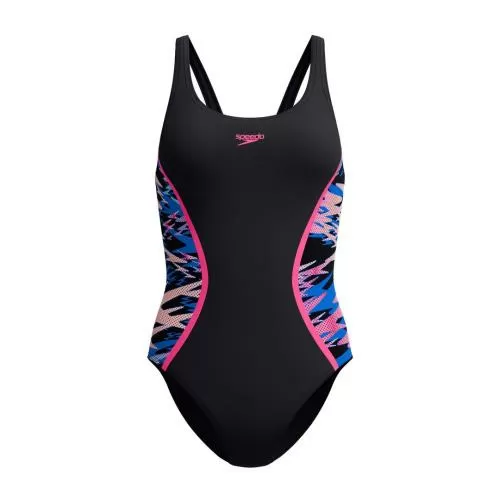 Speedo Hyperboom Splice Muscleback 1p Swimwear Female Adult - Anthracite/Margarita Pink