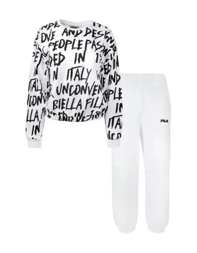 Fila Homewear Set Pullover und Hose - white