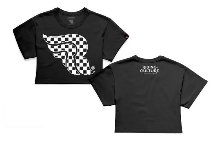 RIDING CULTURE Checkerboard Crop Top T-Shirt Women - Black