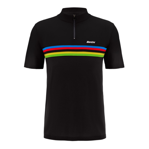 Santini Polo-Shirt UCI Rainbow World Champion - schwarz