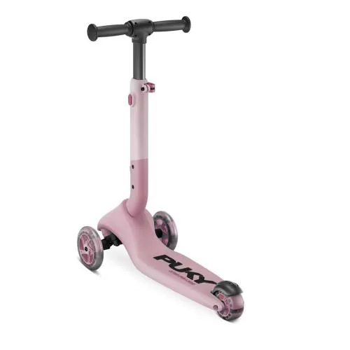 PUKY PUSH Scooter mit LED-Bereifung raspberry, klappbar