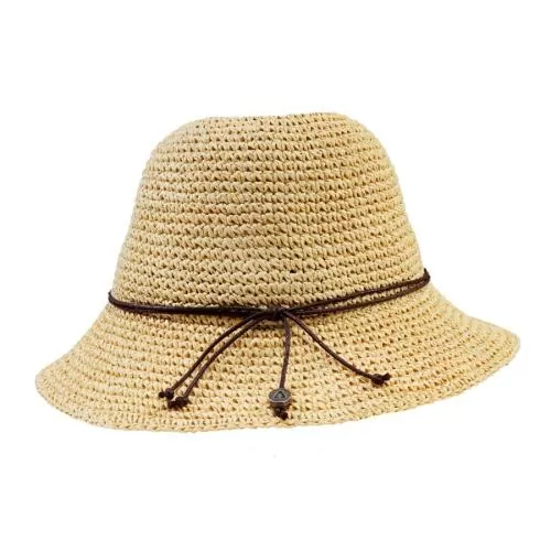 P.A.C. Lilen Bucket Straw Hat S/M - light beige