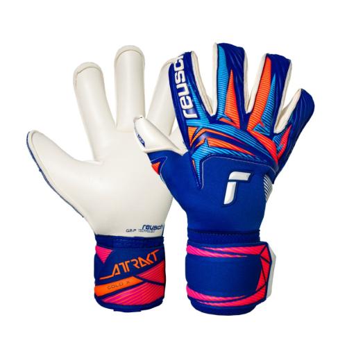 Reusch Attrakt Gold X Roll Finger - sharp blue/white/shocking orange