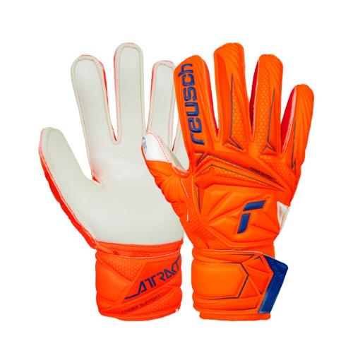 Reusch Attrakt Solid Finger Support Junior - shocking orange/blue