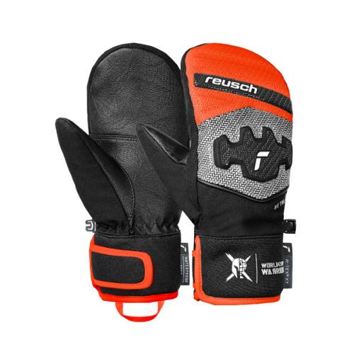 Reusch Worldcup Warrior Prime R-TEX® XT Junior Mitten - black/silver/fluo red