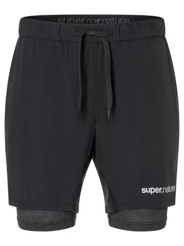 SN Super Natural M DOUBLE LAYER SHORTS - jet black