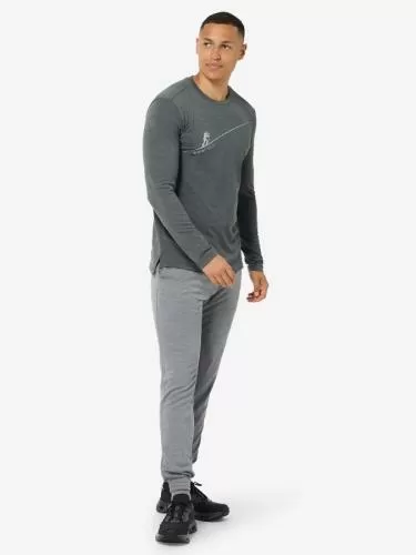 SN Super Natural M HAUTE ROUTE BRUSH LS - dark shadow melange/vapor grey