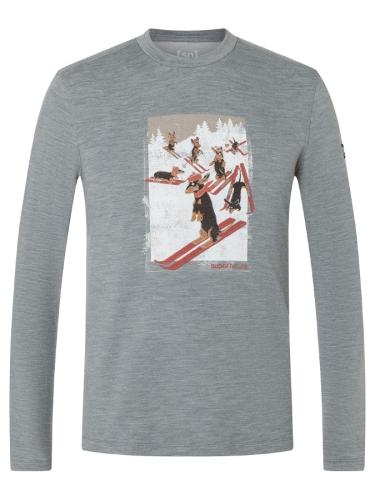 SN Super Natural M DACHSHUND BRUSH LS - cashmere grey melange/various