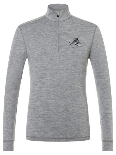 SN Super Natural M TUNDRA175 TONI ZIP 1/4 - cashmere grey melange/jet blk/fresh wht