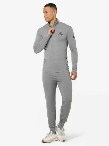 SN Super Natural M TUNDRA175 TONI ZIP 1/4 - cashmere grey melange/jet blk/fresh wht