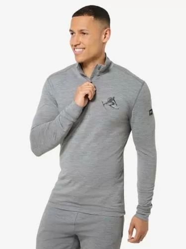 SN Super Natural M TUNDRA175 TONI ZIP 1/4 - cashmere grey melange/jet blk/fresh wht