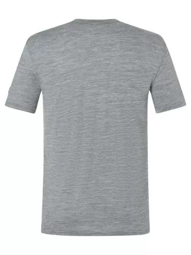 SN Super Natural M LITTLE FLEAR TEE - cashmere grey melange/chilli