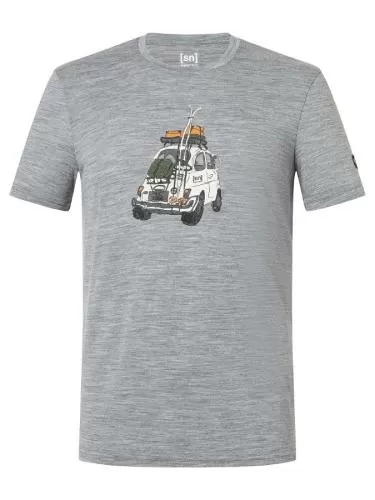 SN Super Natural M CARSKI TEE - cashmere grey melange/various