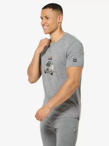 SN Super Natural M CARSKI TEE - cashmere grey melange/various