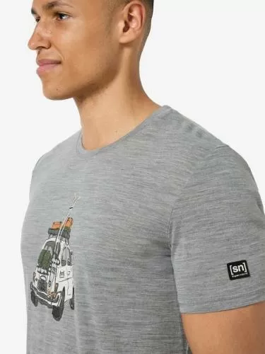 SN Super Natural M CARSKI TEE - cashmere grey melange/various