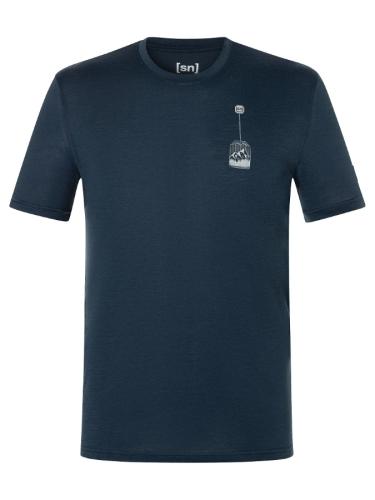 SN Super Natural M TEABAG WORLD TEE - blueberry/feather grey