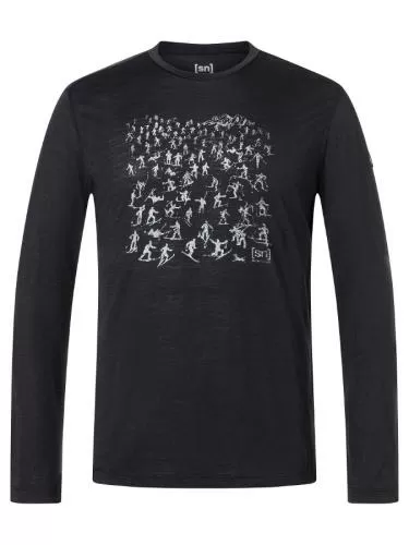 SN Super Natural M FREE SKI TICKETS LS - jet black/vapor grey