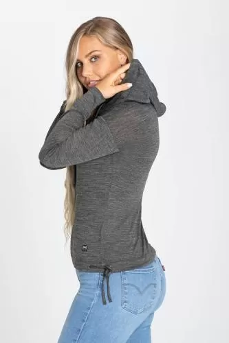 SN Super Natural W FUNNEL HOODIE - Caviar Melange