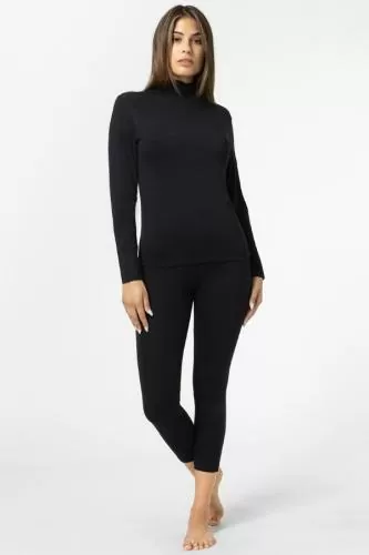 SN Super Natural W TUNDRA175 TURTLENECK - jet black