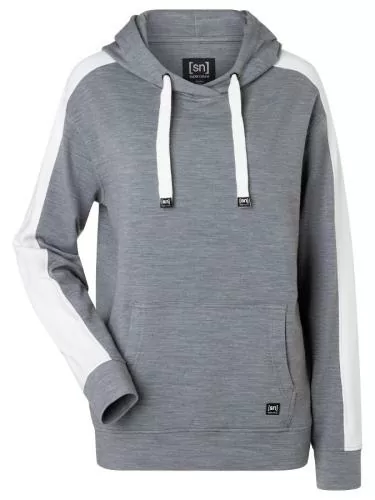 SN Super Natural W COLORADO HOODIE - cashmere grey melange/fresh white