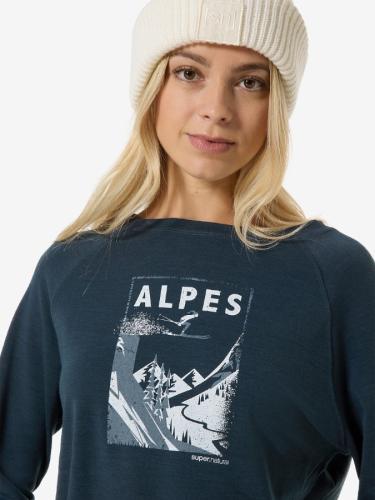SN Super Natural W ALPES BRUSH LS ALPES BRUSH LS - blueberry/flint stone/fresh white