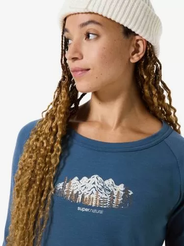 SN Super Natural W CANADIAN WOODS CREW CANADIAN WOODS CREW - ocean blue/white stone/copper