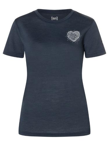 SN Super Natural W LITTLE HEARTWOOD TEE - blueberry/feather grey