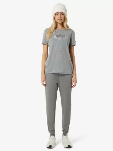 SN Super Natural W CANADIAN WOODS TEE CANADIAN WOODS TEE - cashmere grey mel/v.khaki me/wht stone m