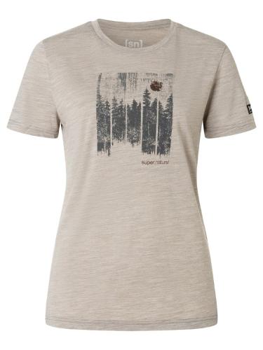 SN Super Natural W WONDER WALD TEE WONDER WALD TEE - vintage khaki melange/various