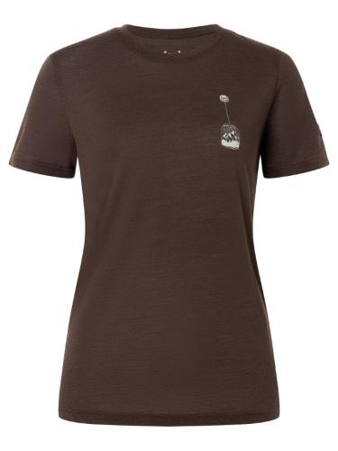 SN Super Natural W TEABAG WORLD TEE TEABAG WORLD TEE - chocolate bean/feather grey