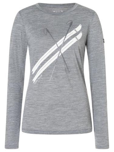 SN Super Natural W KRYSSEDE SKI LS - cashmere grey mel/d.shadow glitter/n.wht
