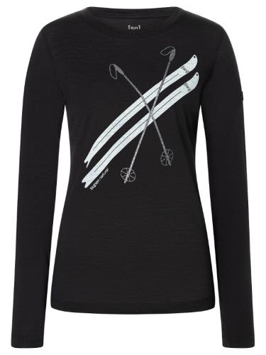 SN Super Natural W KRYSSEDE SKI LS - jet black/dark shadow glitter/natu.white