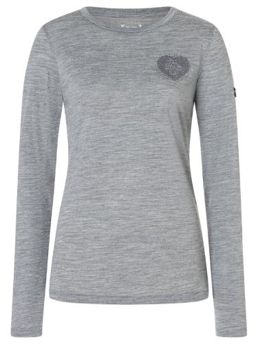 SN Super Natural W LITTLE HEARTWOOD LS - cashmere grey melange/dark shadow glitte