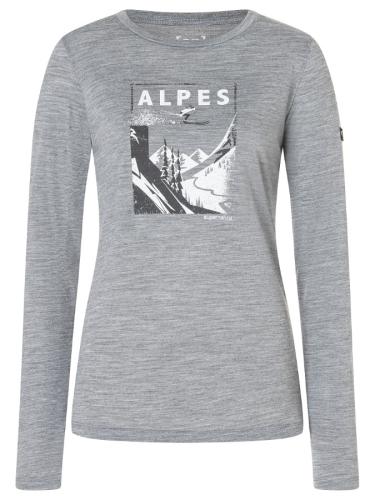 SN Super Natural W ALPES LS ALPES LS - cashmere grey mel/d.shadow mel/fresh wht