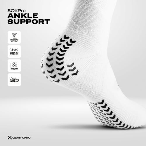 GEARXPro SOXPro Ankle Support Grip Socks - white