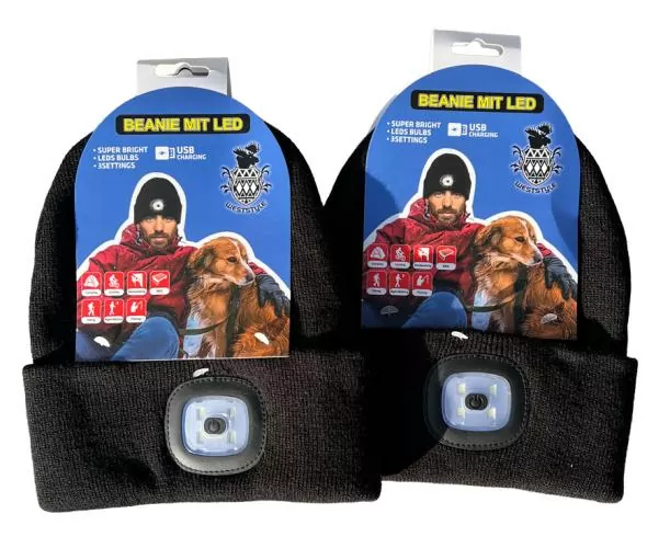 Weststyle Wintermütze mit LED, 2er Set